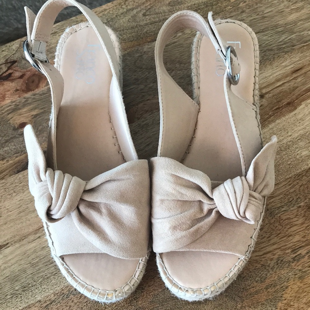 Franco Sarto Beige Knot Espadrille Slingback Sandals